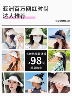 ✅ Sun Protection Hat for Women, Anti-Uv, Face-Covering Sun, Outdoor Cycling, Large Brim, 2025 New Summer Empty Top Sunshade