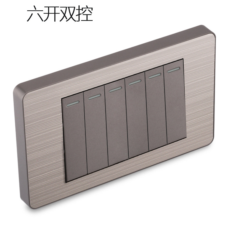 15A panel de metal de acero inoxidable gris dibujado tres agujeros Taiwan fabricado en Estados Unidos enchufe de pared conmutador suministro directo