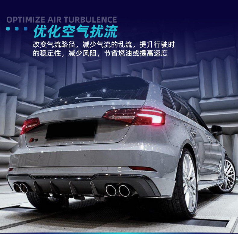 Suitable for Audi A3 S3 8V Hatchback 2017-20 Tail Lip Rear Blade Spoiler Modification Parts