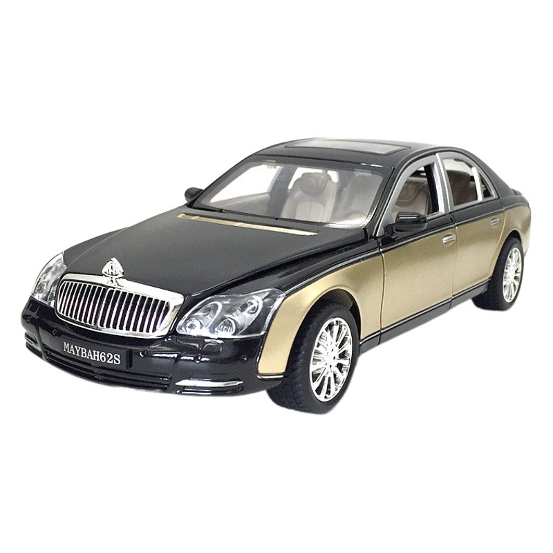 Modelo de coche de aleación XLG 1:24 Maybach 62s coche de negocios tire de la puerta trasera de sonido y luz de los hombres modelo de coche de juguete Decoración