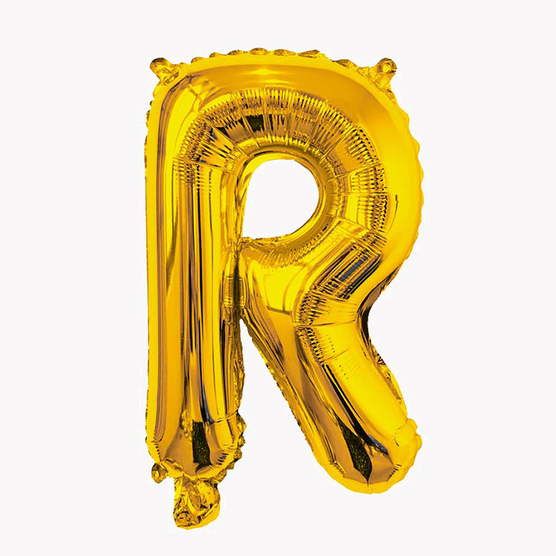 Globo de letra de película de aluminio de 16 pulgadas, versión americana en mayúsculas, cuerpo delgado, pinyin en inglés, decoración de caracteres, globo de papel de aluminio AZ al por mayor