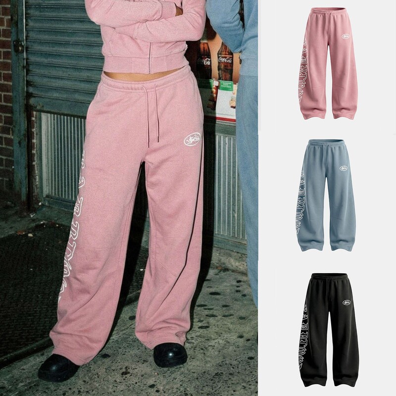 Badblood Bcac Series Spicy Girl Sports Casual Pants Niche Loose Candy-Colored Wide-Leg Long Pants
