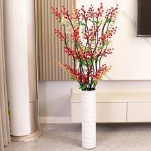 发财果花摆设家居手工红果落地装饰红果花年宵花客厅假花摆件