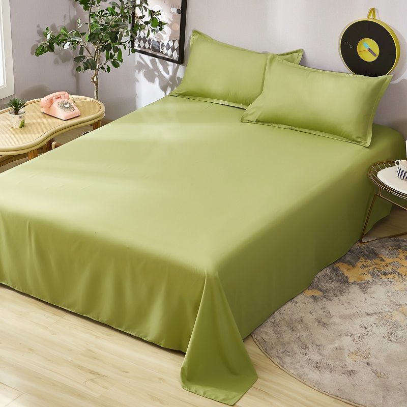 Sábanas de cama tela al por mayor tratamiento de agua lavado algodón dormitorio de color sólido cama doble arroz colcha blanca gris oscuro