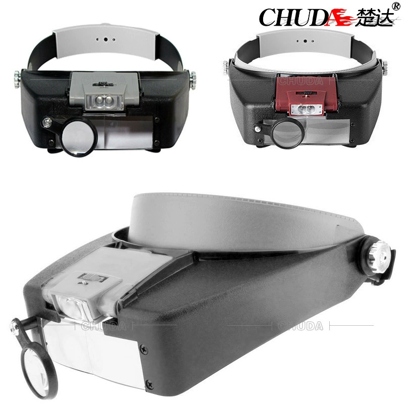 Chuda подарок для чтения очки Ремонт часы светодиодная Лупа 3 линзы косметический стоматологический шлем для бровей