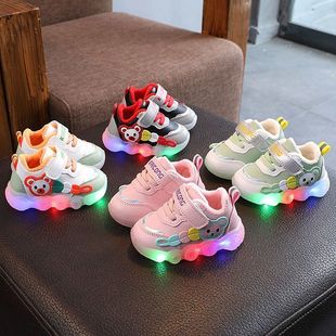 2023 Leather New 0-3 Years Old Children's Sneakers Soft Sole Non-slip Men's and Women's Baby Shoes Two Cotton Warm Shoes