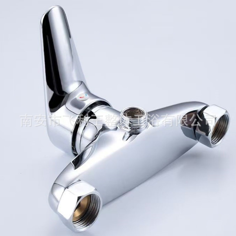 Zinc alloy shower head set, three-in-one wall-mounted concealed household cold and hot simple bathtub, mixing valve faucet Item Picture
