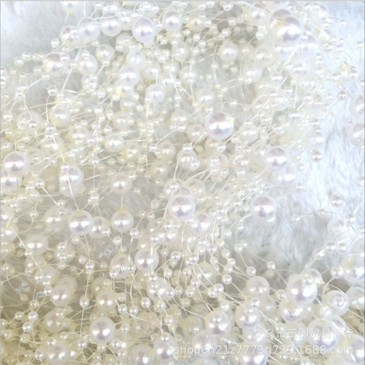 8 + 3mm hilo de pescado perlas de imitación de perlas de alambre de acrílico boda ropa de Navidad celebración de la flor LED Cadena de Luz Accesorios