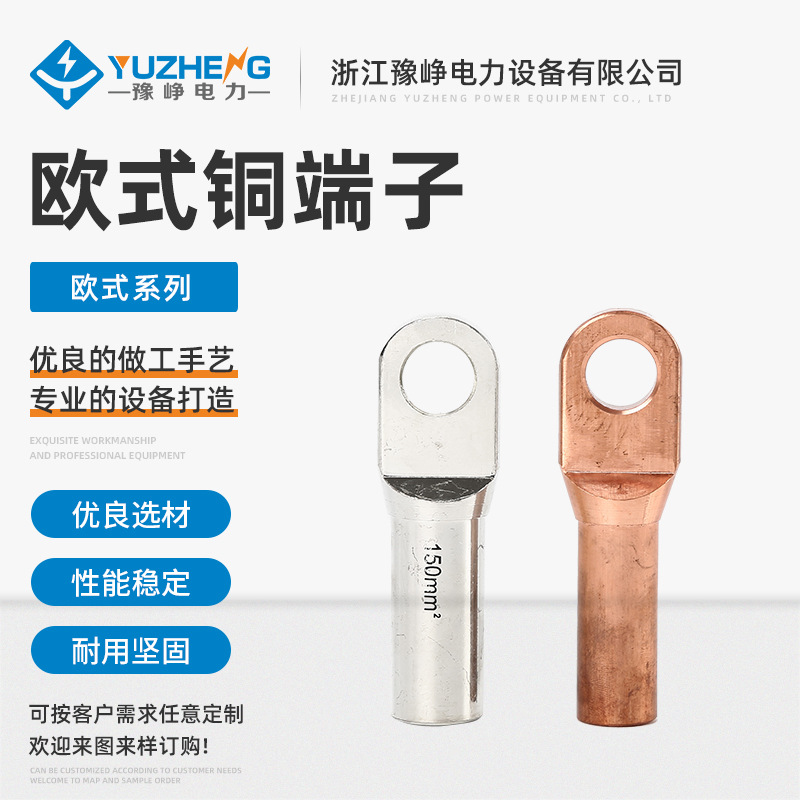 欧式铜端子铜鼻子冷压接线端子线耳线鼻子铜鼻子接线端子接线头