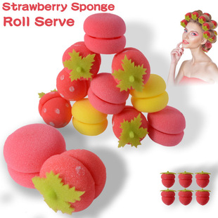 Cross-Border Lazy Sleeping Curly Hair Sponge Ball Hair Curler Strawberry Type Does Not Hurt Hair Soft Curling Iron Ready for Sale