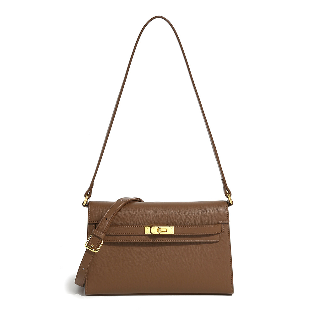 El nuevo bolso Kelly en otoño e invierno de 2024 está lleno de bolsos para mujeres con un solo hombro y axilas, y el diseño de nicho es un bolso de palo de textura avanzada.