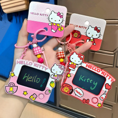 正版凯蒂猫涂鸦画板钥匙扣书包汽车挂件KT掌上写字板粉色红色礼物