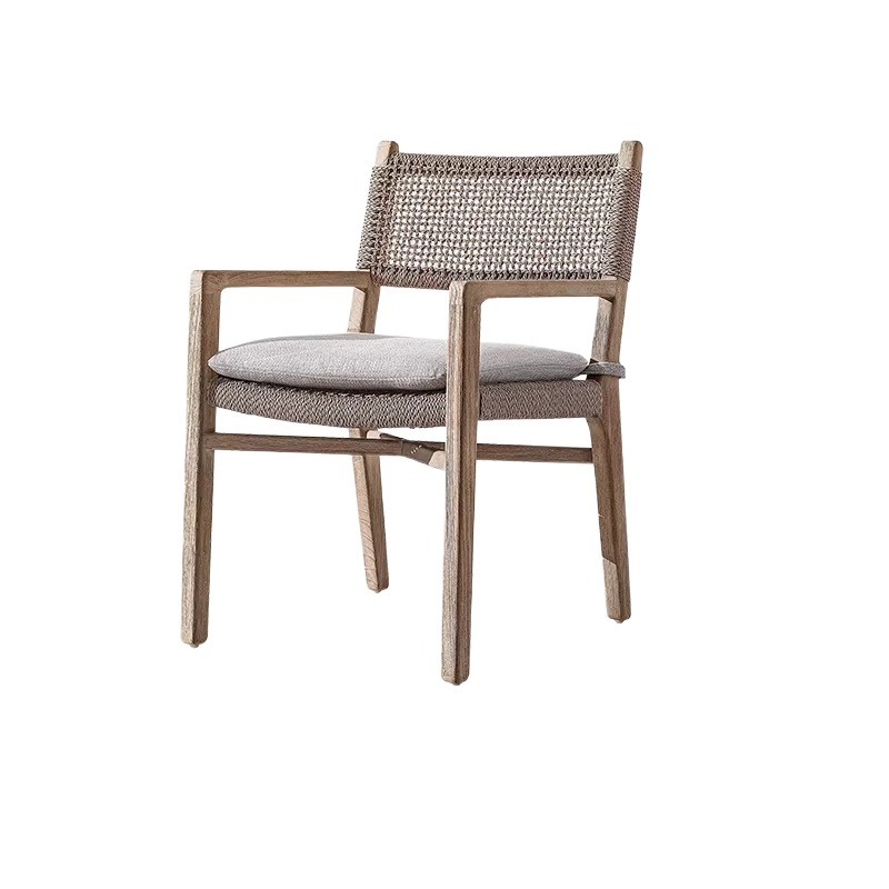 Mesa y silla al aire libre patio chalet tabla de madera larga impermeable alojamiento residencial terraza al aire libre jardín ocio combinación de mesa de comedor de madera maciza