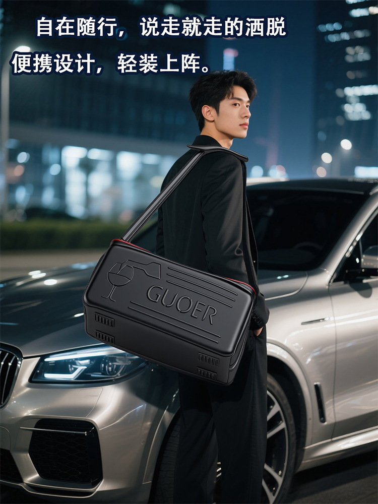 Guoer 18L Car Refrigerator Bag with Dual Hot and Cold Control, Portable Outdoor Camping Cooler and Insulated Box for Car and Home Use