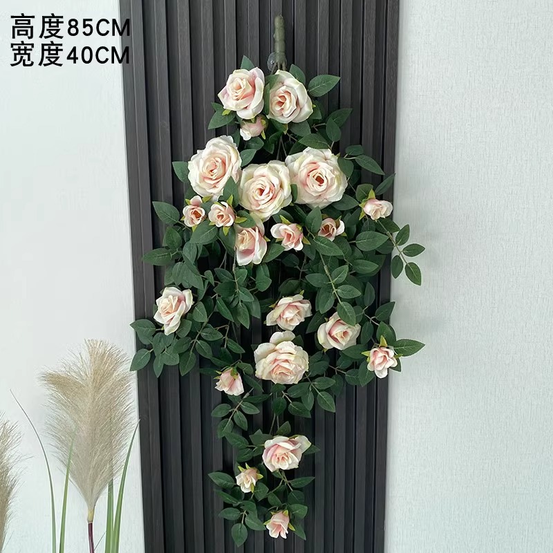 Simulación transfronteriza rosa colgada en la pared de plástico artificial de flores藤 acondicionado de aire acondicionado de pared de hogar orquídea colgante de orquídea decorada planta de藤