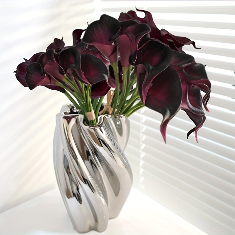 Cross-Border Exclusive Artificial Calla Lily Bouquet Fake Flowers for Living Room Dining Table Decoration Plastic Pu Decorative Flowers Pastoral Floor Flowers