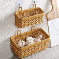 生姜とニンニクの収納キッチン生姜とニンニク家庭用ハンギングバスケット壁掛け壁掛けニンニクバスケット卵模造籐