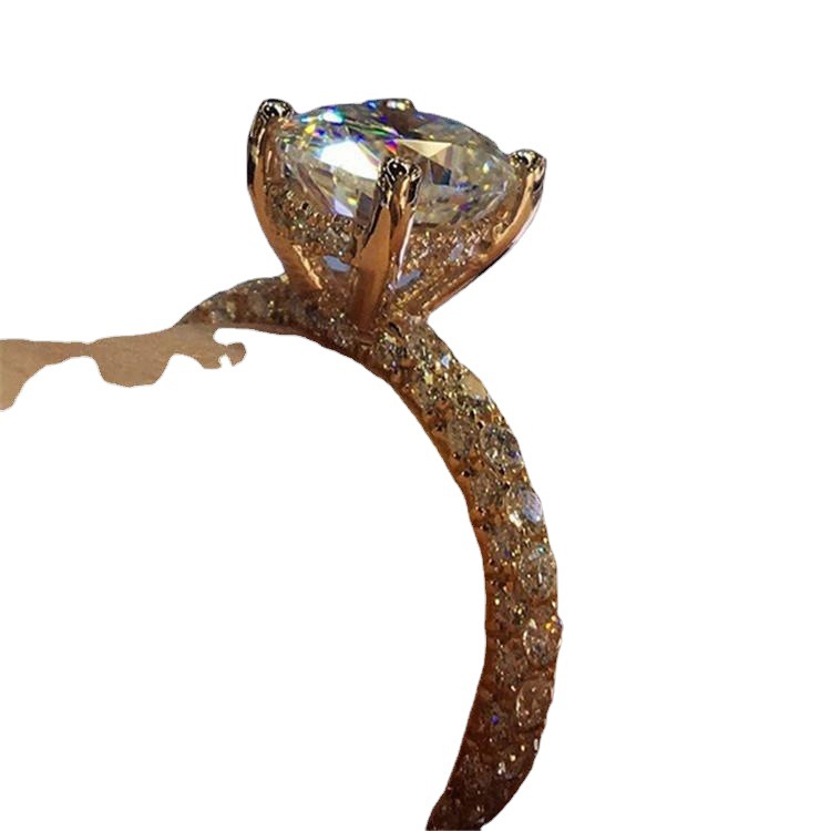 Sparkling Diamond Round Princess Fashion Female Engagement and Proposal Ring Ring, Finger_voghion.com