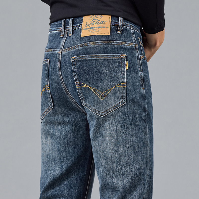 Export Surplus Men's Cropped Jeans with Tags Removed, Autumn and Winter Style, Loose Straight-Leg Faded Light-Colored Men's Pants Export Surplus Men's Cropped Jeans with Tags Removed, Autumn and Winter Style, Loose Straight-Leg Faded Light-Colored Men's Pants