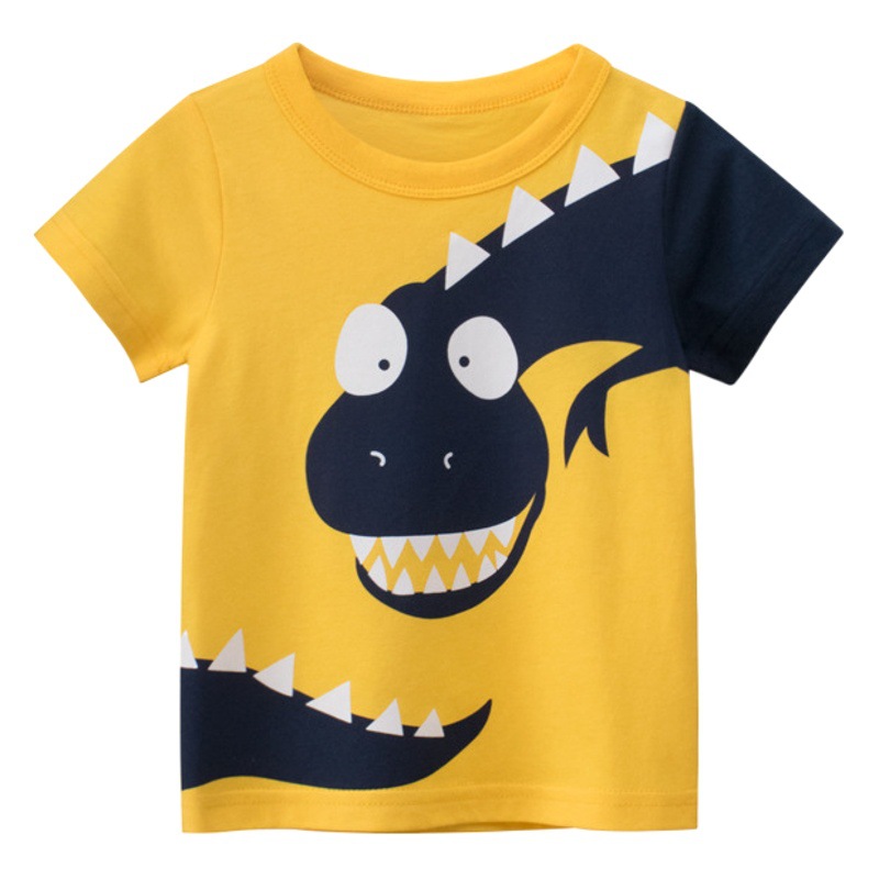 27 Camiseta de manga corta para niños al por mayor ropa para niños coreanos ropa de verano para Bebés Ropa de dinosaurio de primera mano