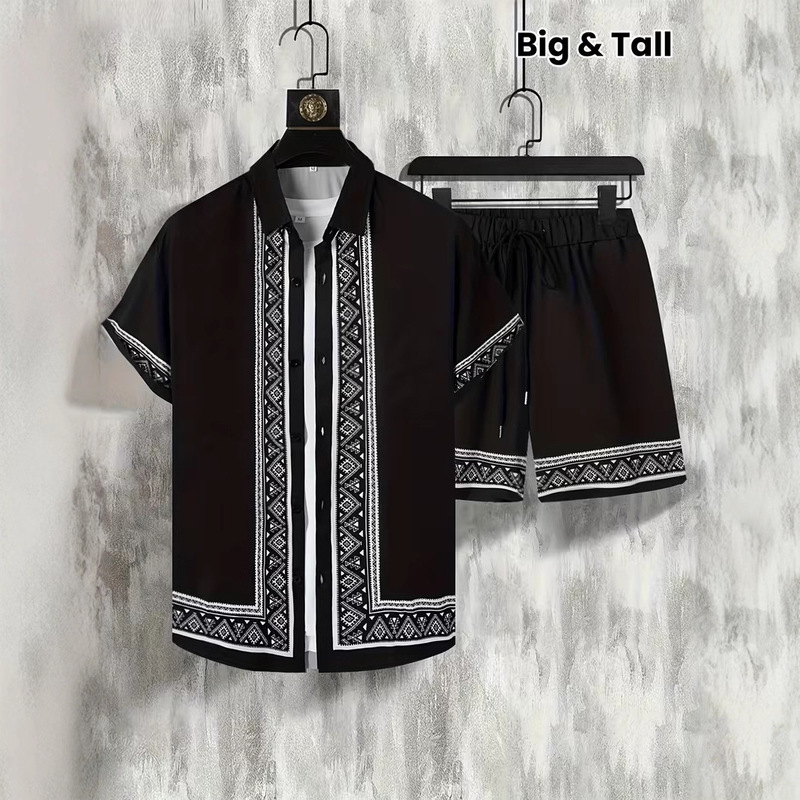 2025 Hawaiian Shirt Short-Sleeved Men's Seaside Vacation Summer Loose Beach Wear 3D Digital Pod One Piece Customized