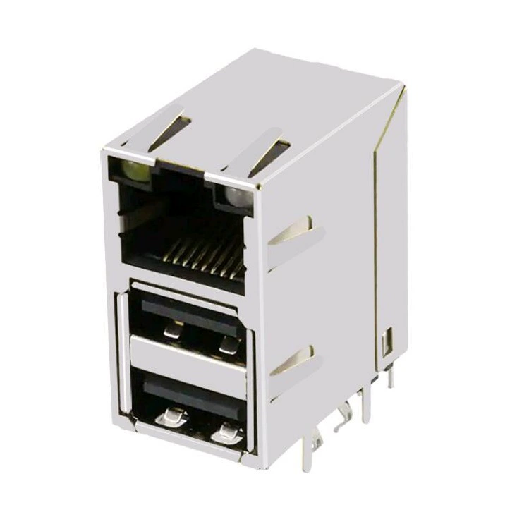 1840025-4 Завод прямых продаж Гигабитный разъем RJ45 + USB