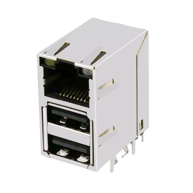 1840025-4 Завод прямых продаж Гигабитный разъем RJ45 + USB