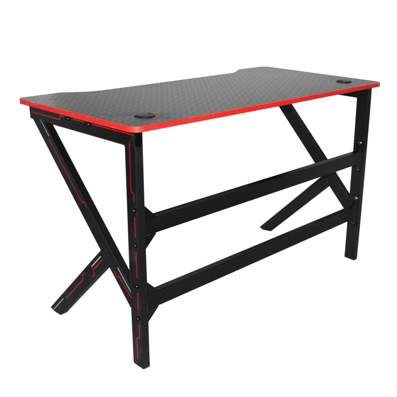 E-Sports Table Wholesale Black Red Frame Steel Frame Gaming Table Multi-Functional Office Desk Internet Cafe Table