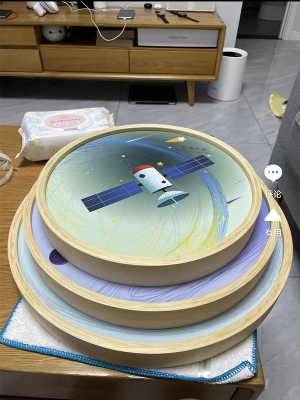 Solid Wood Modern Minimalist Round Picture Frame, New Chinese Style Natural Texture Cross-Stitch Round Frame, Traditional Chinese Painting Frame Solid Wood Modern Minimalist Round Picture Frame, New Chinese Style Natural Texture Cross-Stitch Round Frame, Traditional Chinese Painting Frame