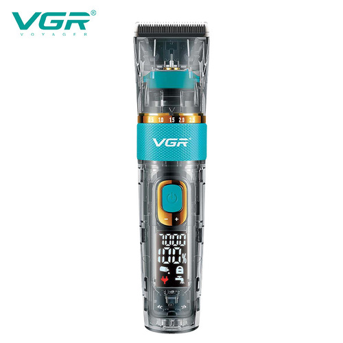 VGR695 Hair Clipper Electric Clipper Wholesale LCD Digital Display Transparent Hair Salon Professional Oil Head Electric Shaving Clipper