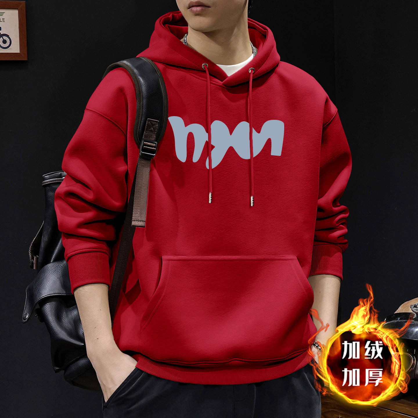 Nueva chaqueta con capuz para hombre otoño invierno pesado suelto oversize chaqueta retro americana para hombre