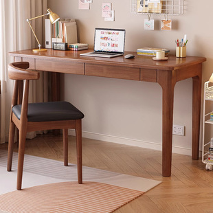 Solid Wood Desk Student Computer Desk Japanese Style Nordic Home Rectangular Small Apartment Study Table Bedroom Narrow Workbench