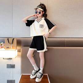 女童套装夏款2026新款儿童时髦短袖洋气女大童夏季短裤两件套夏装