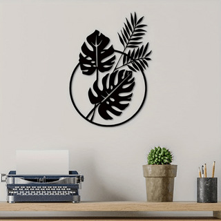 Temu爆款金属剪影装饰植物壁挂挂钩跨境独立站现代化简约家居艺术