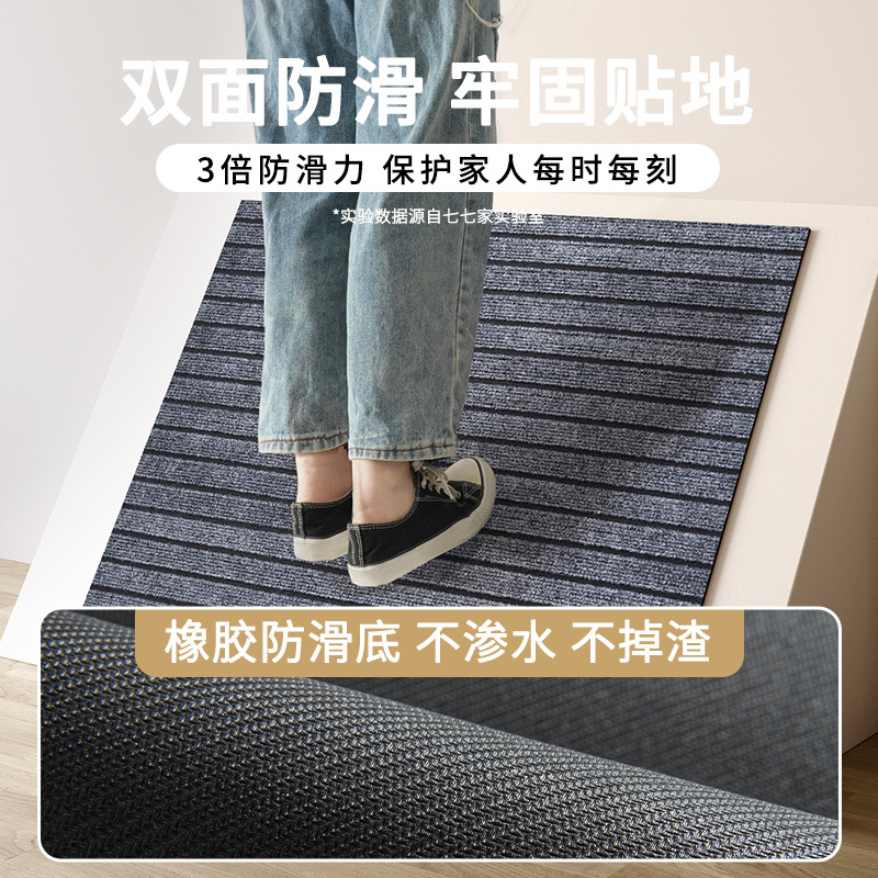 Umbral alfombra de piso de piedra puerta de entrada alfombra de banda larga ultra estrecha puerta de entrada baño inodoro estriado vertical absorción de agua alfombra