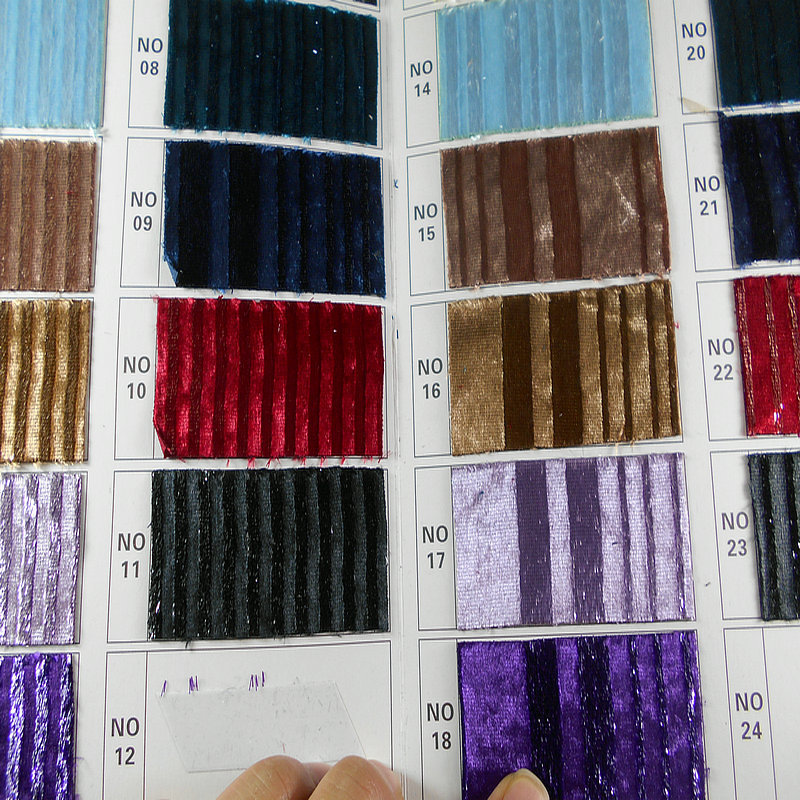 抽条亮丝韩国绒梭织无弹条纹布料 金银线韩国绒舞台礼服旗袍面料