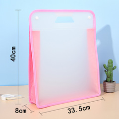 Edged canvas portable storage bag new large capacity transparent frosted snap file bag student tutoring bag wholesale