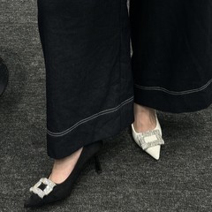 滨莉25秋季尖头高跟鞋百搭细跟小个子绝美御姐扣带一字带浅口单鞋