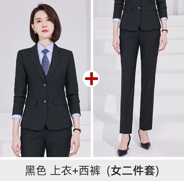 Black top+trousers (female two -piece set)