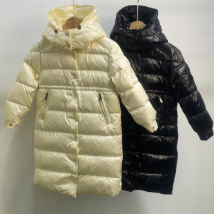 2025 New Children's Long down Jacket with a Cinched Waist, Winter Trendy, Warm, Fashionable, Waterproof, and Windproof Children's Coat