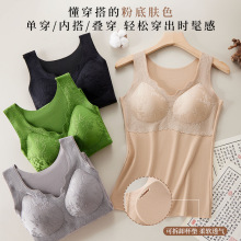 新款国风德绒保暖背心女打底带胸垫内穿美背冬季自发热免穿文胸女