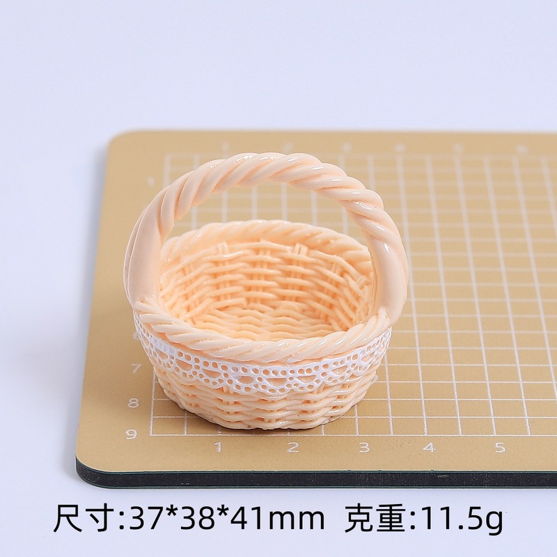 立体编织篮子创意食玩卡通手工diy奶油胶树脂小配件饰品材料批发|undefined