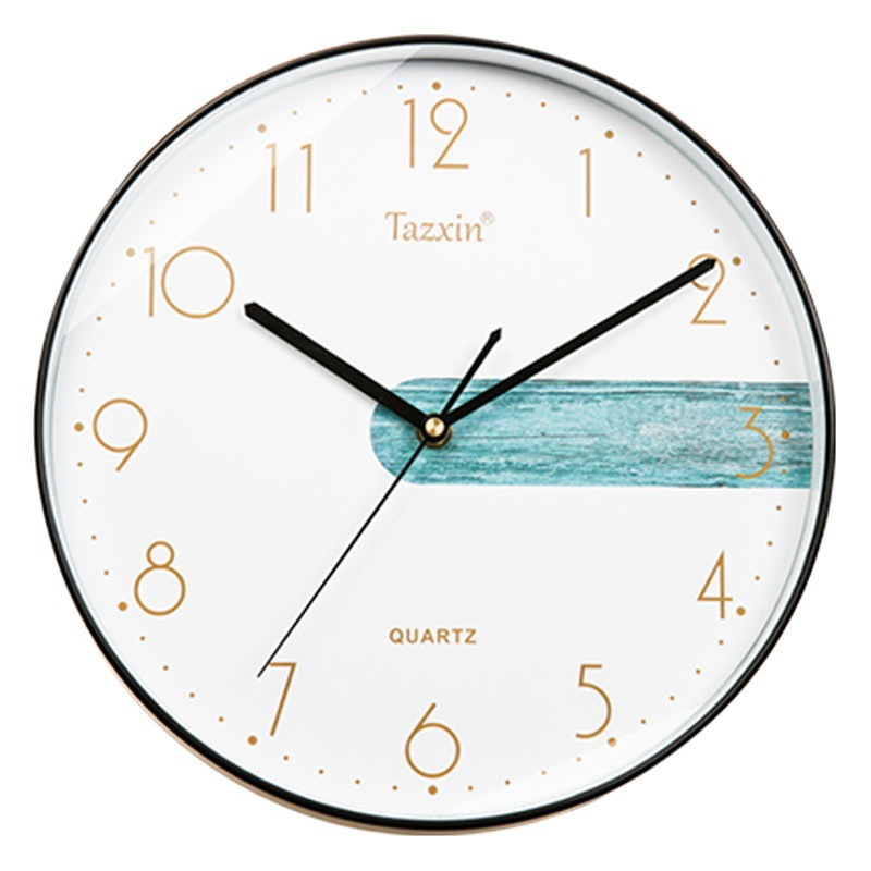 Amazon reloj de pared sala de estar reloj de cuarzo redondo simple y silencioso pared de plástico reloj de pared al por mayor