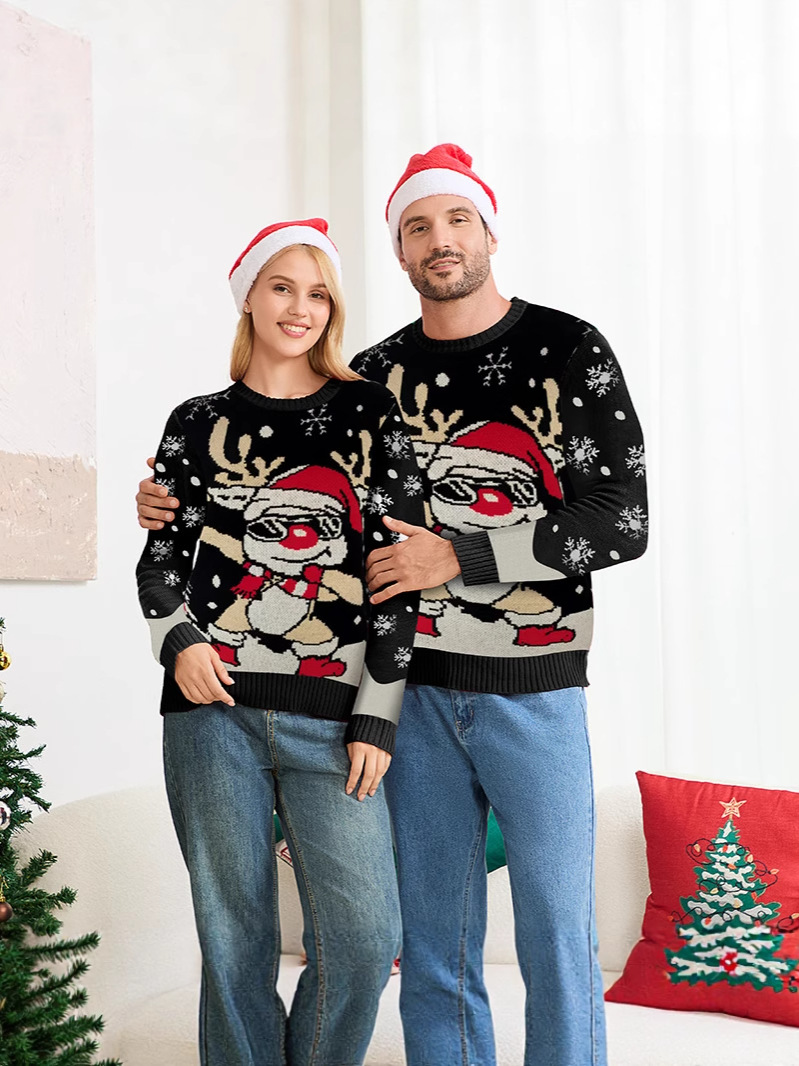 Europa y América suéter de Navidad suelto casual fábrica personalizada de Navidad alce Jacquard suéter nuevo otoño y invierno image 3