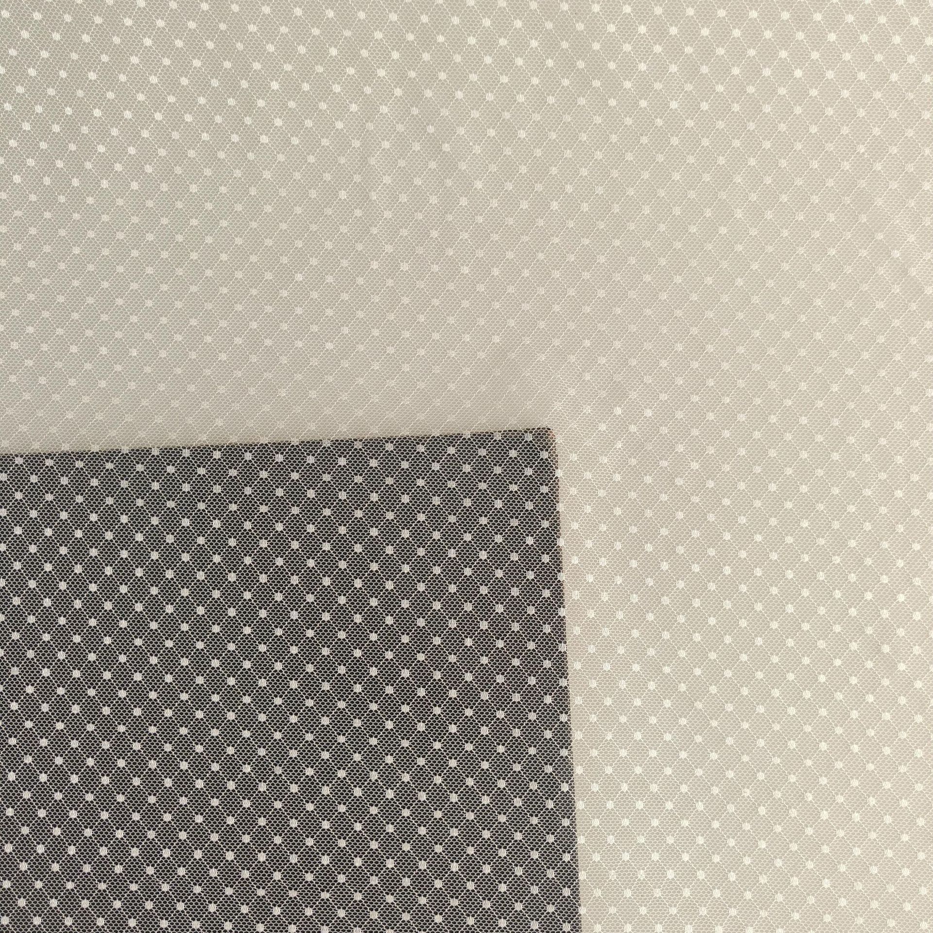 热销款~锦氨柔软亲肤有光小圆点菱形提花网布 内衣 打底衫等面料