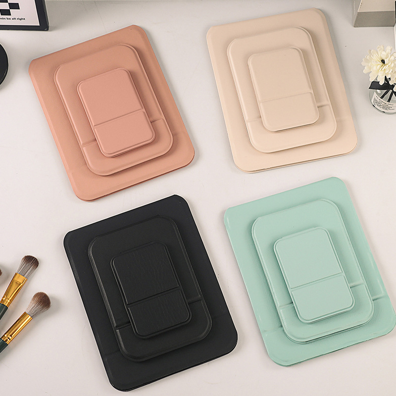 Espejo de cuero PU Espejo de maquillaje portátil para mujeres caseras Espejo de vestir de escritorio plegable para dormitorios de estudiantes Espejo de maquillaje