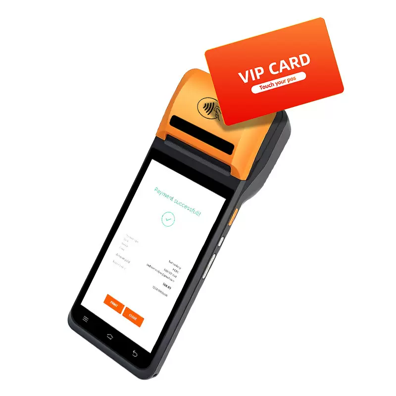 银豹安卓14跨境4G手持POS收银设备打印一体3GB+32G64位cup GMS