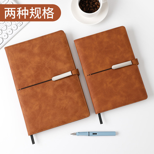 Notebook Wholesale Thickened A5 Leather Notebook B5 High-end Business Meeting Notepad Printable LOGO
