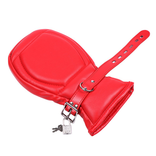 Sexy SM sponge boxing handcuffs red and black dog palm sleeves couples PU sexual appliances flirting toys adult products