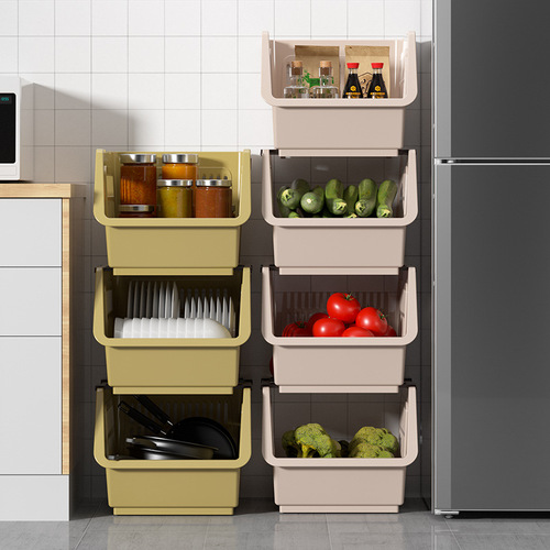 Living room toy storage rack floor-standing multi-layer fruit and vegetable basket debris organizer overlay basket kitchen vegetable storage rack